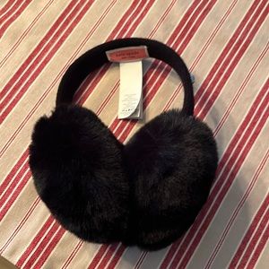 Kate Spade Pearl Black Fur Earmuffs